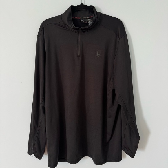 SPYDER  Active/Sport Quarter Zip Black Active wear top Men's XXL - Picture 1 of 6